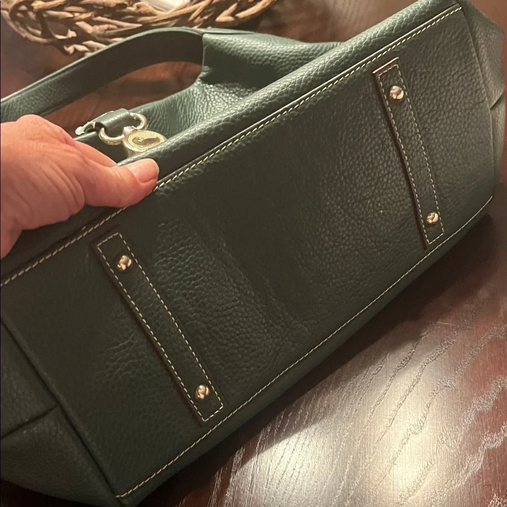 Dooney & Bourke Green Leather Hobo with Gold Hardware